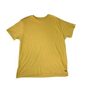 RVCA Men's Lightweight Slub Mustard Yellow Vintage Dye T-shirt XXL Surf